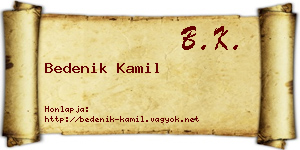 Bedenik Kamil névjegykártya